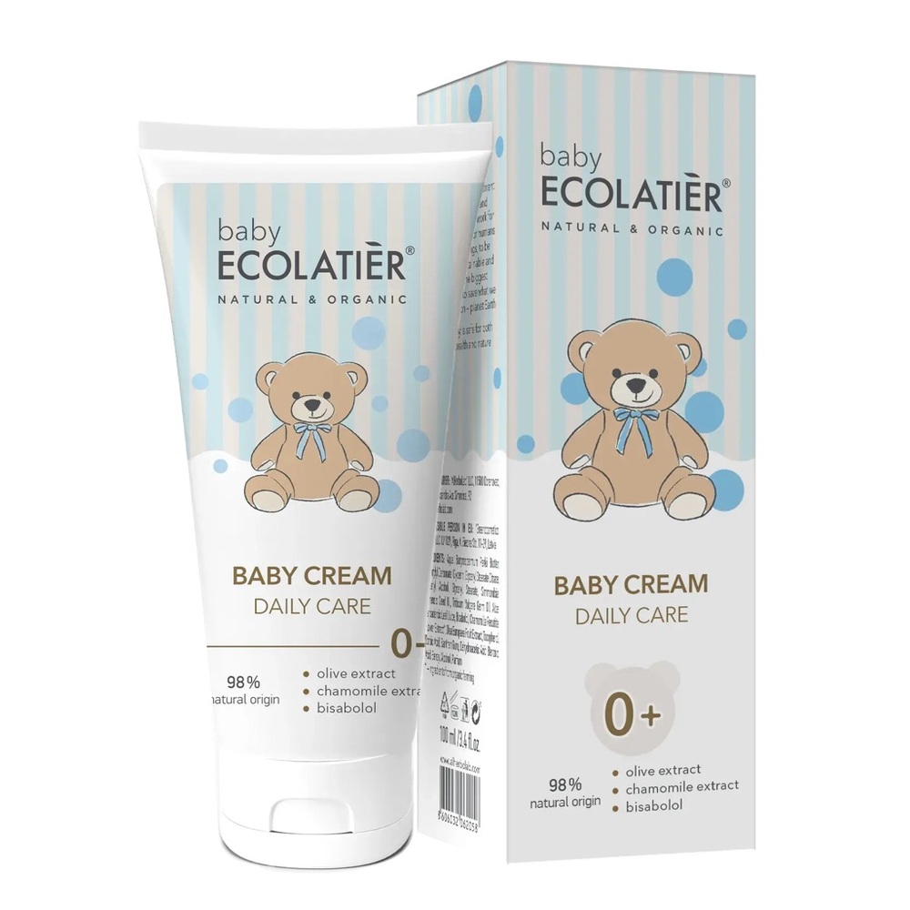 ECOLATIÈR Baby Cream Daily Care Exp 12M Made in Serbia 🇷🇸 3.4 Fl Oz